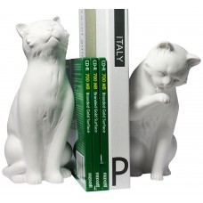 Cat Bookend Set - White Statue Sculpture - New in Box   222318210152